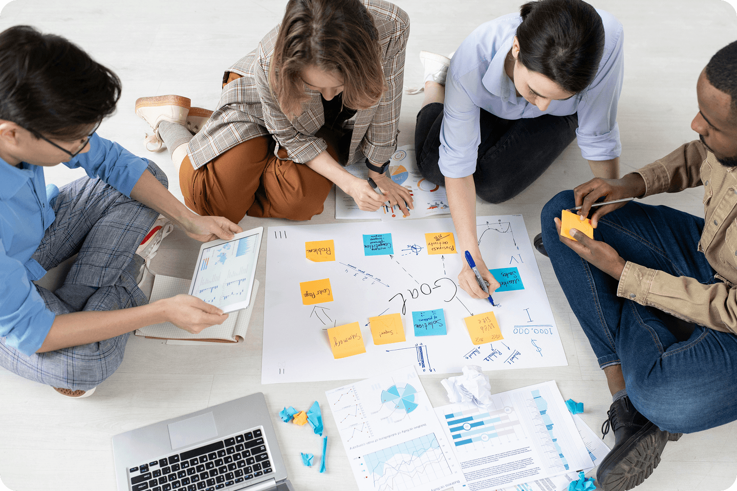 Brainstorming as a team at Paved Digital